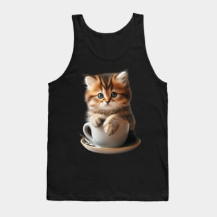 Caffeine & Kittens: A Charming Café Escape Tank Top